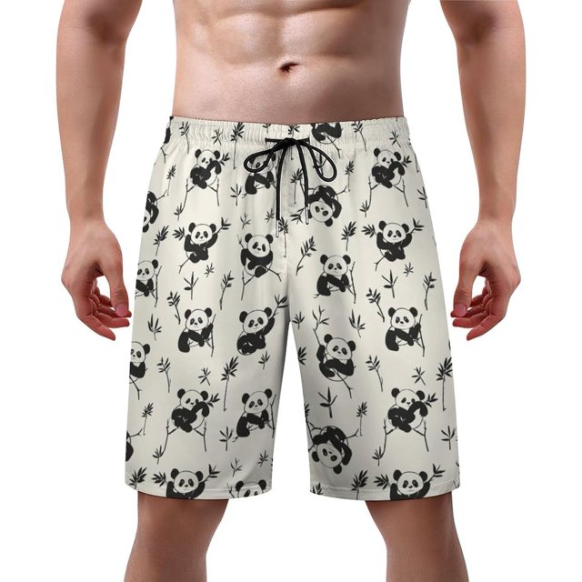 NICKSUN Men's Swim Trunks, Cute Print Quick Dry Summer Board Beach Shorts with Mesh Lining and Pockets