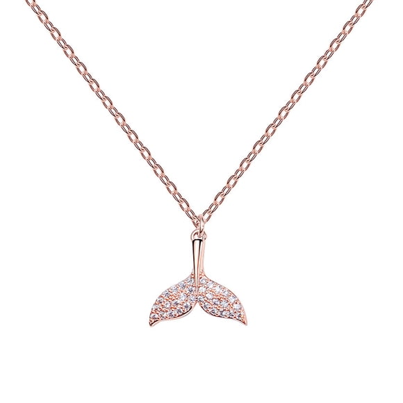 Collar de cola de pez de sirena para mujer, ligero, de lujo, cadena de clavícula, regalo de cumpleaños