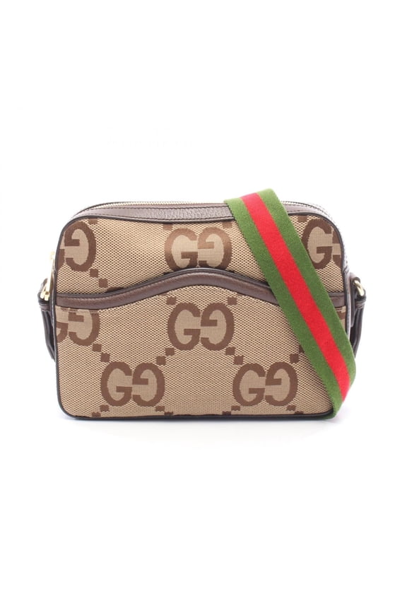 Pre-Owned Gucci Jumbo GG Shoulder Bag/Handbag, Canvas and Leather, Men's/Women's, Beige/Brown,...