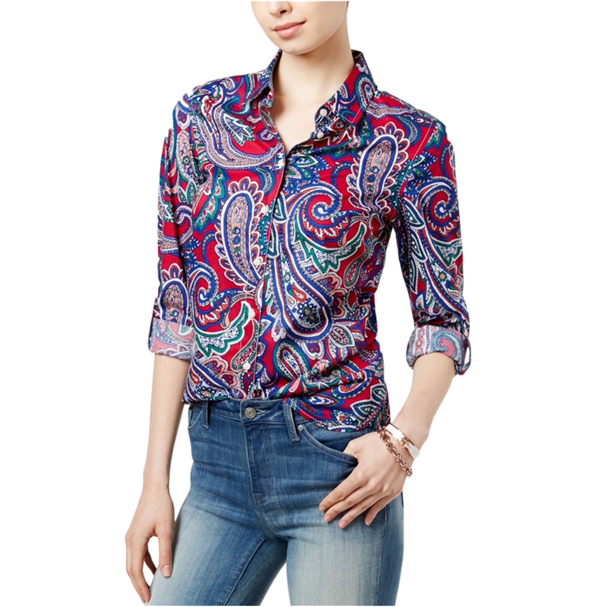 Blusas Playeras Con Estampado De PiÃ±a Camisa Con Botones Tommy