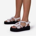 thumbnail image 4 of Anuirheih Women's Leisure Vacation Thick Soled Round Toe Rope Beach Roman Sandals Sandals Women (White), 4 of 5