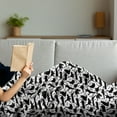 thumbnail image 3 of Cat Soft Flannel Fleece Throw Blanket, Cats Yellow Eyes in Different Positions Paw Traces Playful Feline Animal, Cozy Plush for Indoor and Outdoor Use, 50" x 70", Black White, by Ambesonne, 3 of 5