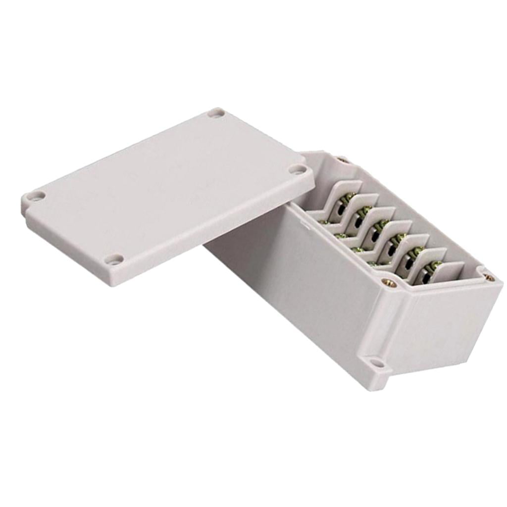 Waterproof Dustproof IP66 ABS Plastic Electric Junction Box Hinged Shell Outdoor Universal 6-Position Terminal Box 83mmx54mmx40mm 
