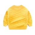 thumbnail image 2 of Fgnfyis Winter Long Sleeve Solid Color Knit Sweater for Toddler Boys Girls Cozy Warm Childrens Clothing Yellow 5-6 Years, 2 of 5