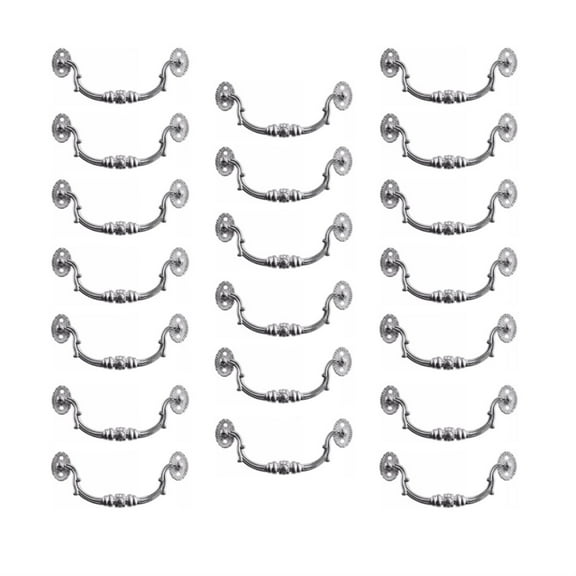 20pcs Antique Bail Drawer Handles, 4 Inch Hole Centers, Vintage Drop Cabinet Pulls for Furniture, Dresser, Cupboard, Wardrobe, Kitchen Door