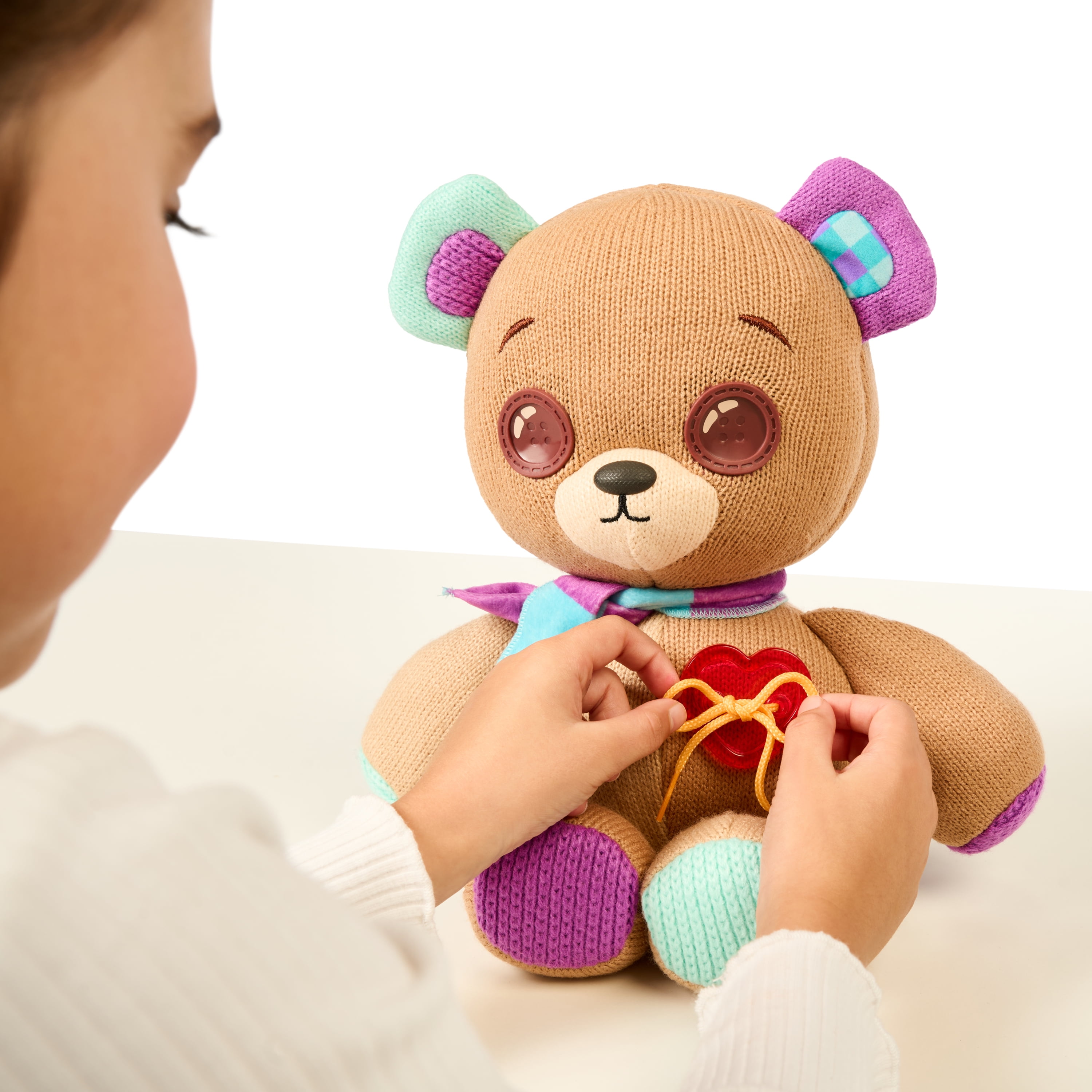 Thready Bear, Interactive 14" Plush Teddy Bear, 70+ Expressions & Reactions, Ages 3+