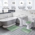 thumbnail image 6 of Sage Green Bathroom Rugs Set Modern Abstract Gradient Green Lines Texture Non Slip Absorbent Soft Bath Mats 3 Piece Set with Bathroom Rug, U-Shaped Floor Mat, Toilet Seat Cover Large Size, 6 of 9