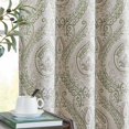 thumbnail image 1 of Cortinas Jinchan de lino texturizado, 160 x 160 cm, color verde salvia, 1 of 9