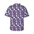 thumbnail image 3 of Daiia Skull cartoon flower Hawaiian Shirt for Men Gentle Cotton Regular Short Sleeve Casual-X-Large, 3 of 9