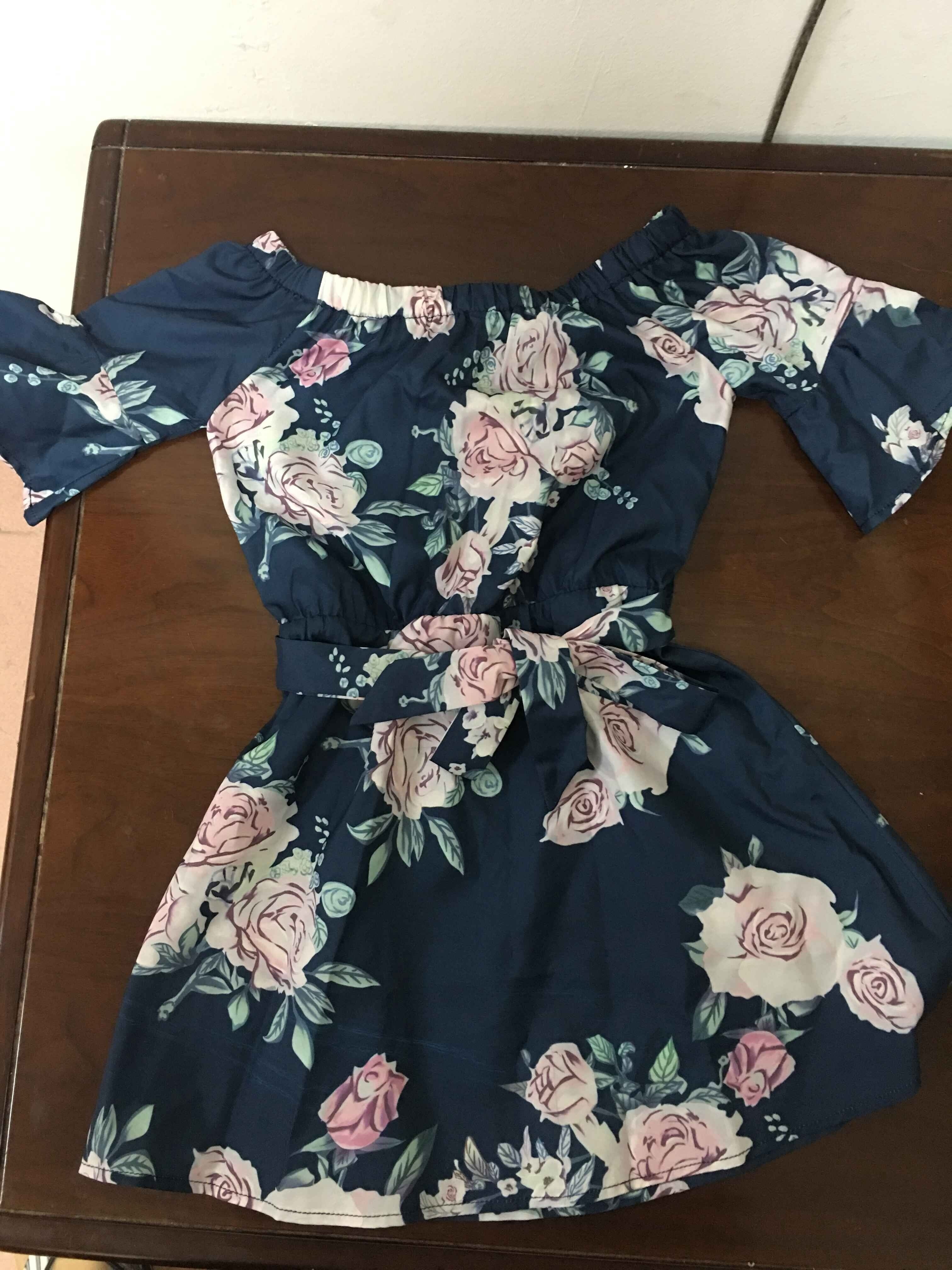 Family Dress Mother and Daughter Matching Girls Floral Outfits Clothes Dresses