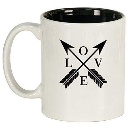 

Ceramic Coffee Tea Mug Cup Love Arrows (White)
