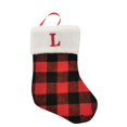 thumbnail image 1 of Calcetines Navideños Colgante Para Bolsa Navideña Calcetines Pequeños Con Letras En Cuadrícula Roja Y Negra Artículos Navideños, 1 of 8