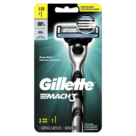 Black Rescue Blade - Gillette Mach3 Men's Razor, Handle & 2 Blade Refills