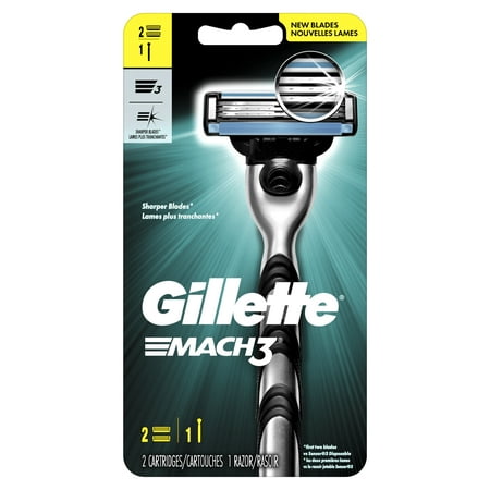 Gillette Mach3 Men's Razor, Handle & 2 Blade (Best Deal On Gillette Mach 3)