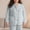 Gray women fleece jacket a1, variant on Women's Fleece Jacket Cozy Warm Bed Jacket Fuzzy V Neck Button Up Long Sleeve Winter Coat for Elderly Women Sleepwear, Brown 3XL