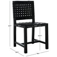 thumbnail image 3 of SAFAVIEH Sorrento Coastal Leather Solid Dining Side Chair, Black/Black, 3 of 12
