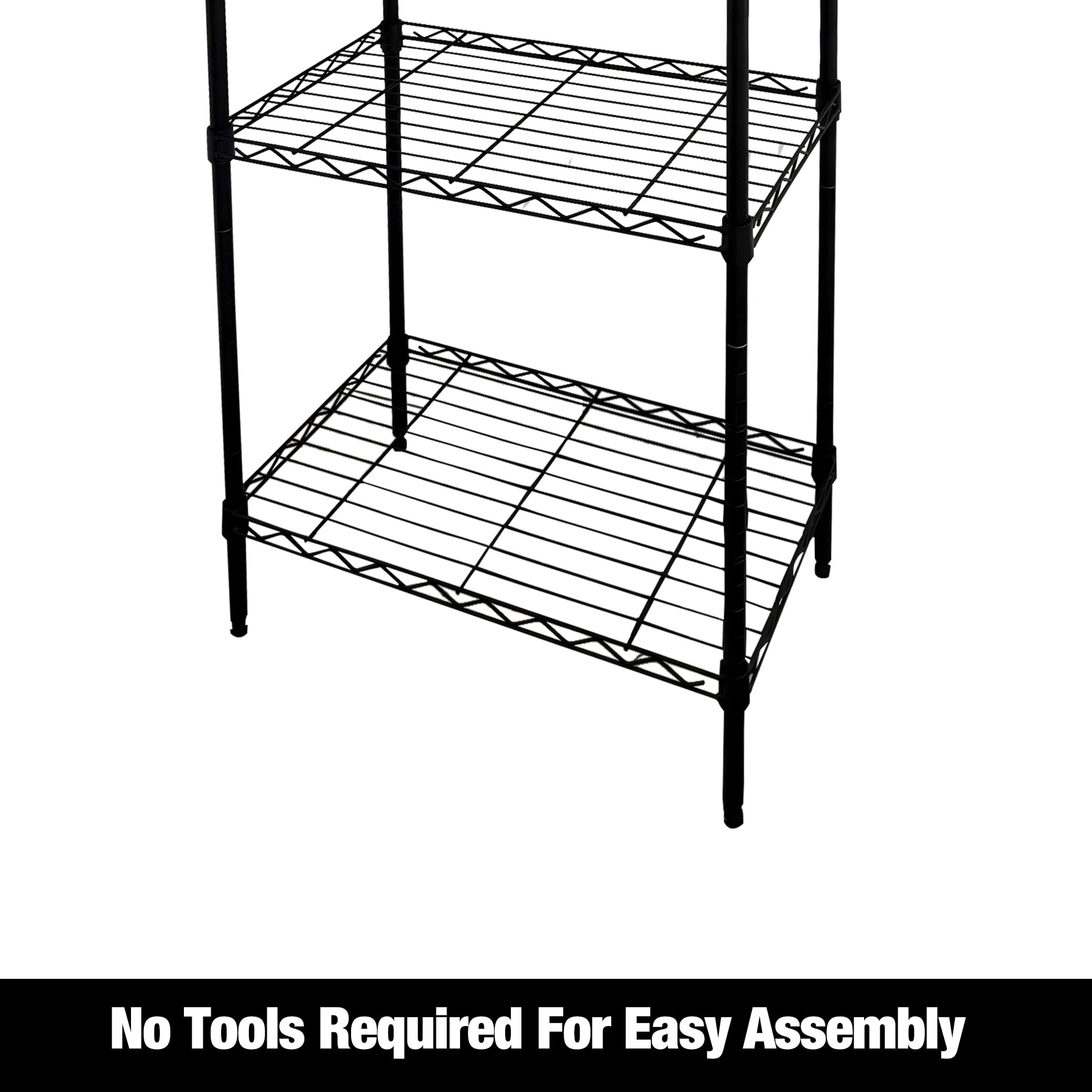 WorkPro 4-Tier Black Slim Wire Shelving