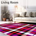 thumbnail image 2 of ODIKA 4'x6' Machine Washable Non-Slip Area Rug, Decorative Tartan Style with Bold Contrasting Design High Traffic Rug, Purple, 617098, 2 of 7