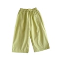 thumbnail image 4 of CAIVO Girls Summer Casual Pants Straight Leg Lightweight Toddler Baby Carrot Style Trousers Boho Solid Color Kids Bottoms, 4 of 4