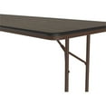 thumbnail image 2 of Pemberly Row Contemporary Steel Metal & Wood Folding Table in Walnut, 2 of 3