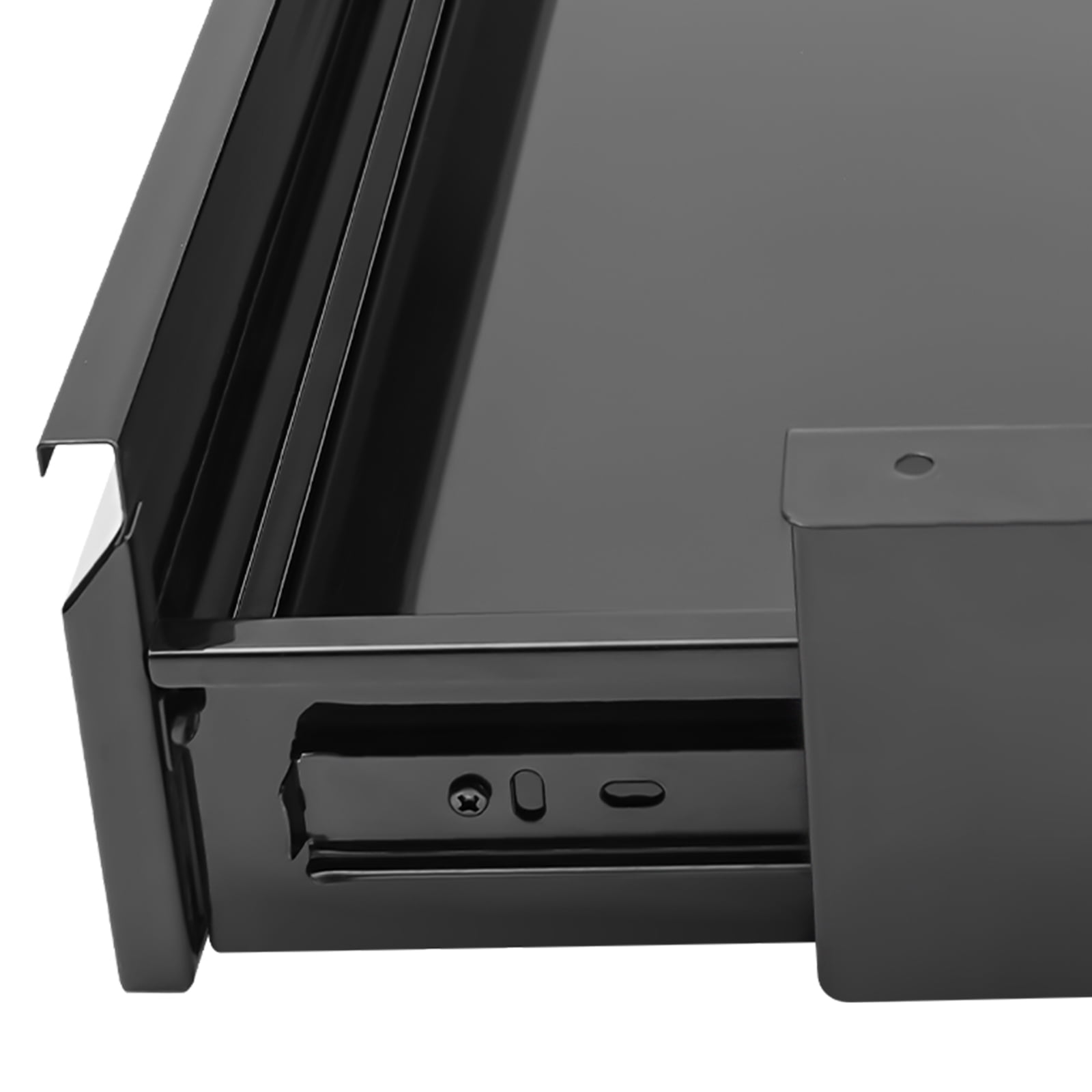 Dwellnix Under Desk Mounted Sliding Pull-Out Drawer, Iron Construction with Recessed Handle, Space-Saving Organizer for Office and Home, Quick Installation