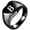 Black B, variant on Men's and Women's Stainless Steel 12MM Simple Heart Engraving Of 26 English Letters Ring Black U Size 5