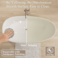 thumbnail image 2 of Solid Surface Freestanding Bathtub 67 inch, 25mm thick, LIGMIRR Egg Shell Shaped Stone Resin Freestanding Tubs, Contemporary Oval Soaking Tub with Overflow and Pop-up Drain, Matte White, 2 of 11