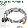 thumbnail image 4 of PatioGem 8FT Propane Tank Adapter Hose, Propane Adapter 1lb to 20lb, Converts 1lb Appliances to 5-40lb Tanks, fit for Weber/Coleman/Blackstone Grill, Griddle, Camping Stove, Fire Pit, 4 of 8