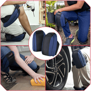 Safe Handler Flooring and Roofing Knee Pads with EVA Foam Padding, Adjustable Strap, Black/Blue