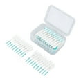thumbnail image 2 of Cepillo interdental desechable de silicona suave, portátil, con estuche para el cuidado bucal, 200 unidades, color verde menta, 2 of 14