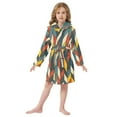 thumbnail image 6 of FORMRS Niños Bathrobe Unisex Hooded Robe Soft Plush Pajamas Sleepwear, Size 7-9T, Red Geometric, 6 of 7