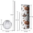 thumbnail image 5 of 20oz Halloween Ghosts Pumpkins and Witch Hats Skinny Tumblers Stainless Steel Tumbler with Lid and Straw,Vacuum Insulated Double Wall Travel Tumbler Cups with Cleaning Brush for Coffee,Tea, 5 of 6