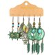 thumbnail image 2 of Ethnic Style Hollow Female Woven Dream Net Wood Bead Earrings Set, 2 of 3