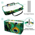 thumbnail image 4 of Peacock Feathers Versatile Oxford Cloth Reusable Storage Box - Foldable, Large Capacity Beach Bag, Shopping Bag, and Decorative Box, 4 of 7