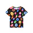 thumbnail image 4 of QEFJNO Kids Girls Pajamas Set 2 PCS Short Sleeve Top and Shorts Pants for Toddler Girls Donut Pjs Size 3-12Y, 4 of 14