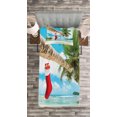 thumbnail image 3 of Ambesonne Christmas Quilted Bedspread Set 2 Pcs, Beach Xmas Stockings, Twin Size, Multicolor, 3 of 3