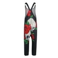 thumbnail image 3 of Franhais Women Halloween Jumpsuit, Floral and Skeleton Printed Pattern U-shaped Collar One-piece, S/ M/ L/ XL/ XXL, 3 of 8