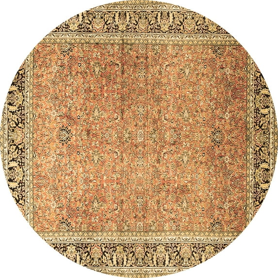 Ahgly Company Indoor Round Persian Brown Traditional Area Rugs, 4' Round