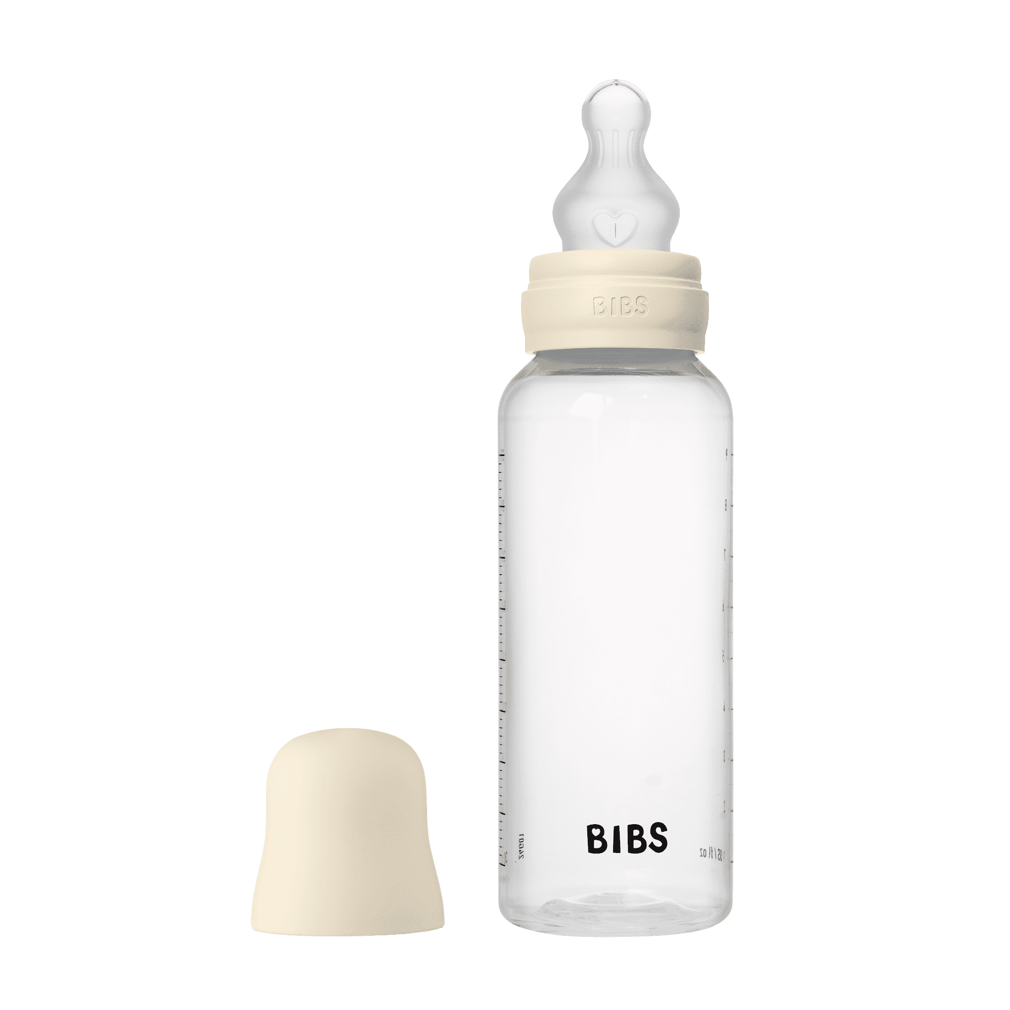 BIBS Baby Bottles with Slow Flow Silicone Nipple, Ivory, 5 oz, 2 pack
