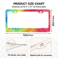 thumbnail image 2 of Aluminum License Plate Frame 2 Pack Car Exterior Accessory Car Tag Holder for Front Rear Plates Cars Decor Tie-dyed Colorful Spiral Pattern, 2 of 7