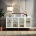 thumbnail image 4 of Pemberly Row 4-Door Wood Console Cabinet with LED in White High Gloss, 4 of 4