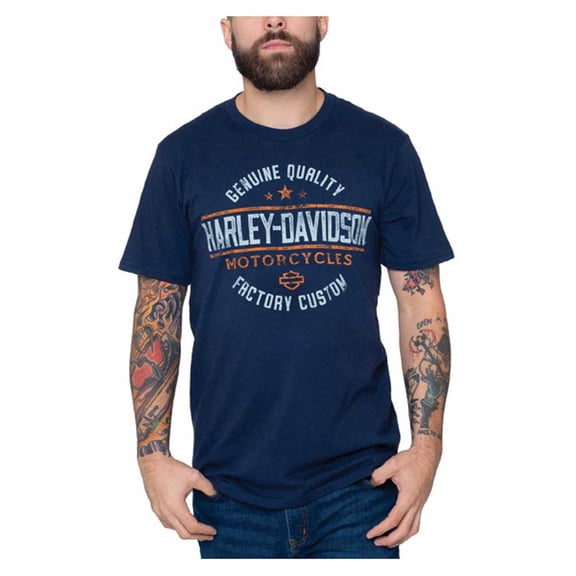 Harley-Davidson Men's Expand Crew-Neck Short Sleeve Cotton T-Shirt - Navy (3XL), Harley Davidson