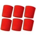 thumbnail image 2 of Muñequeras para el sudor JM 6 piezas de tela gruesa para hombres y mujeres color rojo, 2 of 3