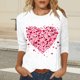 thumbnail image 5 of RKSTN Women's Valentines T Shirts Oversized Crewneck Valentine's Day Graphic Printed 3/4 Length Sleeve Shirt Tops Womens Casual Round Neck Loose Comfy Loves Heart Print Three Quarter Sleeve Shirts, 5 of 6