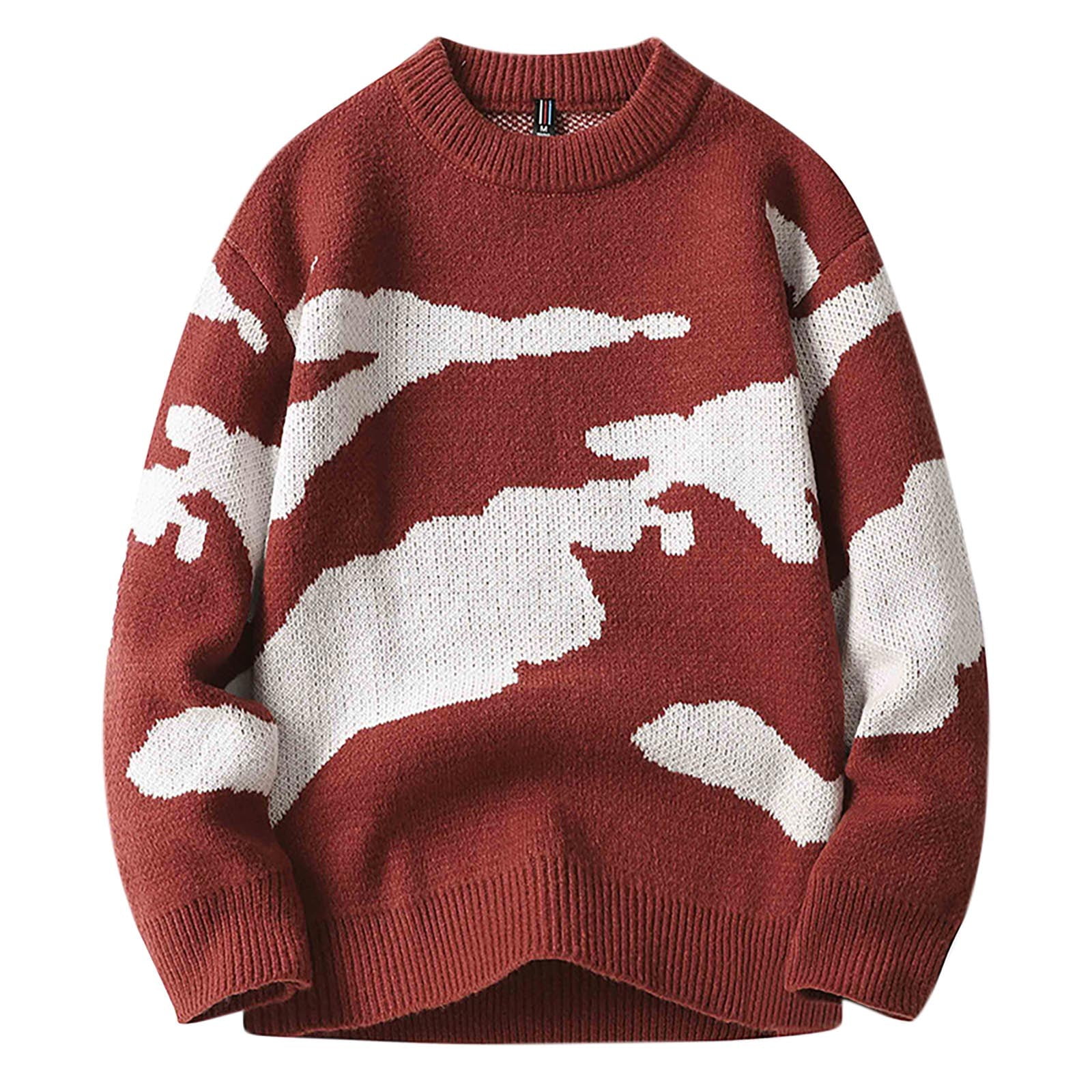 Rbaofujie Christmas Sweater Men's Fashion Casual Large Contrast