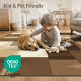 thumbnail image 4 of ODIKA 8'x10' Washable Area Rug Non-Shedding, Easy Care, Contemporary Block Minimalist Brushstroke Watercolor Abstract Flowing Dynamic for King Size Bedroom Under Bed, Master Suite, 4 of 7