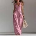 thumbnail image 2 of Sentmoon Jumper Sleeveless V Neck Women Rompers Summer Button Down Regular Fit Womens Rompers and Jumpsuits for Daily and Commute S-2XL, 2 of 8