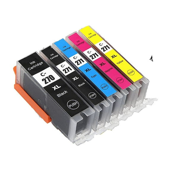 5PK High-Yield Ink Cartridge for Canon 270XL 271XL PGI270XL BK CLI271XL BK/C/M/Y - Fits MG5720 5721