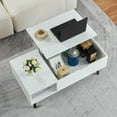 thumbnail image 3 of Kepooman Coffee Table, Dining Table, Center Table,39" Wood Lift Top Coffee Table with Hidden Compartment and Storage Shelf, White, 3 of 15