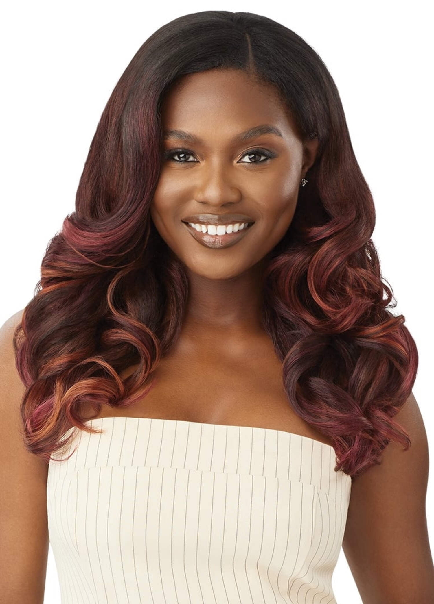 Outre Big Beautiful Hair Leave Out Wig Human Hair Premium Blend U-Part Cap Wig - DOMINICAN BODY CURL 20"